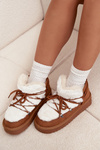 Low Snow Boots On Platform With Fur D.Franklin DFSH370011 Camel