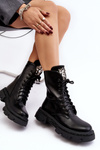 Women's Workery Boots with Decoration Black Ventora