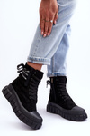 Women's Suede Boots On Platform Black Raftera