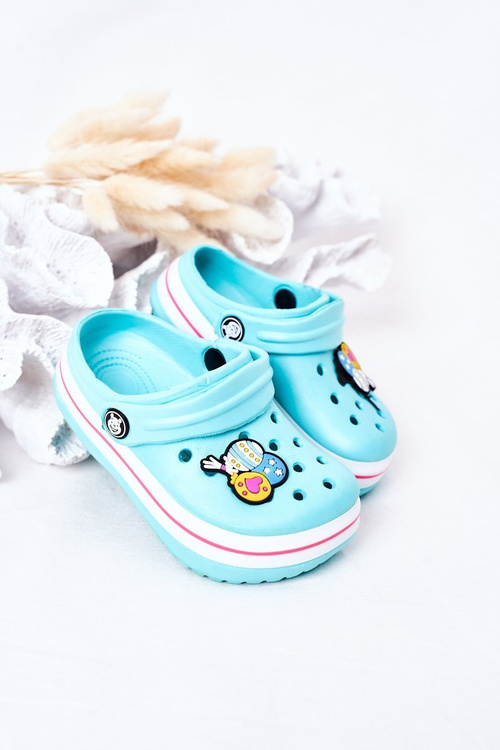 Children's Foam Slippers Crocs Green-Pink Lazy Day