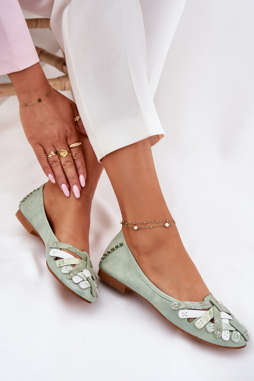 Ladies Leather Ballet Flats Maciejka 01358-50 Mint