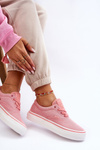 Fabric Sneakers On The Platform Big Star LL274147 Pink