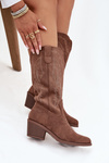 Women's Cowboy Boots with Heel Vinceza 16508 Dark Beige