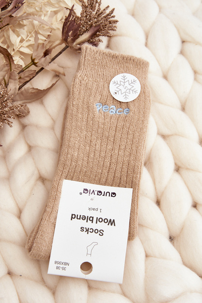 Women's Thick Socks with Bear Beige