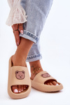 Light Women's Foam Slippers With Teddy Bear Beige Lia