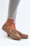 Women's Beige Faux Leather Loafers Celoria