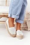 Espadrilles On A Straw Platform S.Barski White-Silver