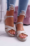 Women's Elegant Midney Grey Sandals on Stiletto Heels
