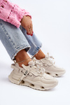 Sneakersy Damskie Beżowe GOE NN2N4041