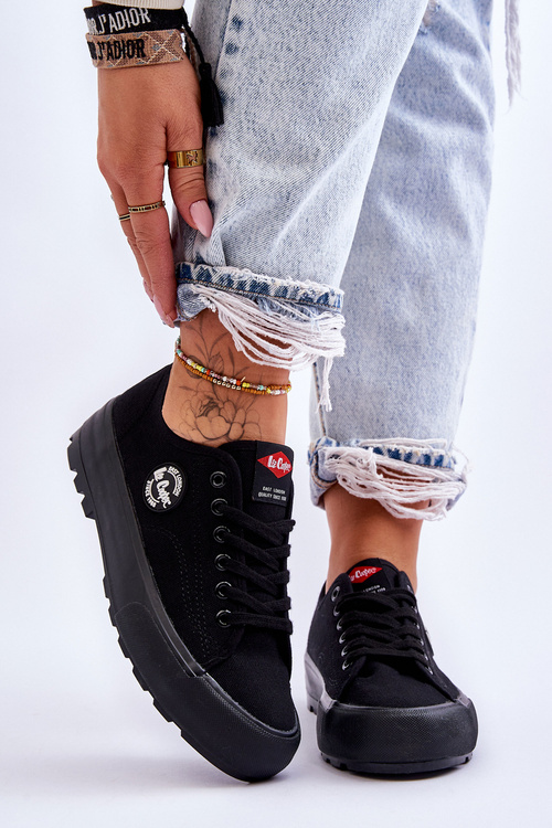 Trampki Niskie Damskie Platforma Czarne Lee Cooper LCW-23-44-1652L