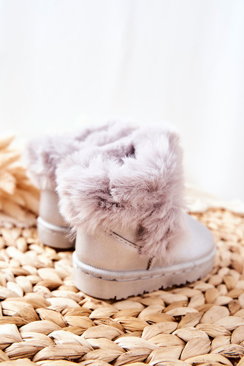 Children's Snow Boots Insulated With Fur Silver Bonni