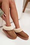 Leather Suede Snow Boots for Women with Fur Camel Mivelle