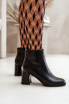 Smooth Women's Heeled Boots Made Of Eco Leather Insulated Black Milisea