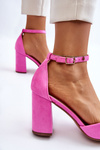  Suede Heel Pumps Pink Lexie