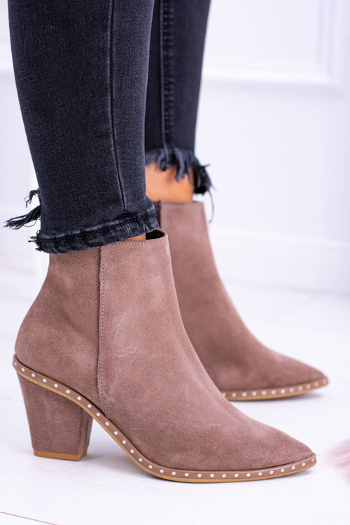 Women's Leather Boots Beige Sonoma