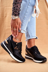 Women's Wedge Sneakers Black Isla