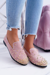 Ballerina Women's Lu Boo Pink Suede Lords with Studs Odessa