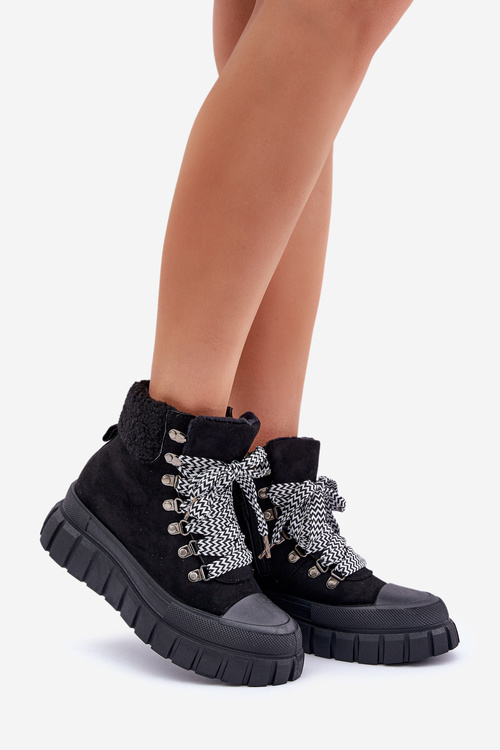 Women's Insulated Ankle Boots Platform Black Alcyhen