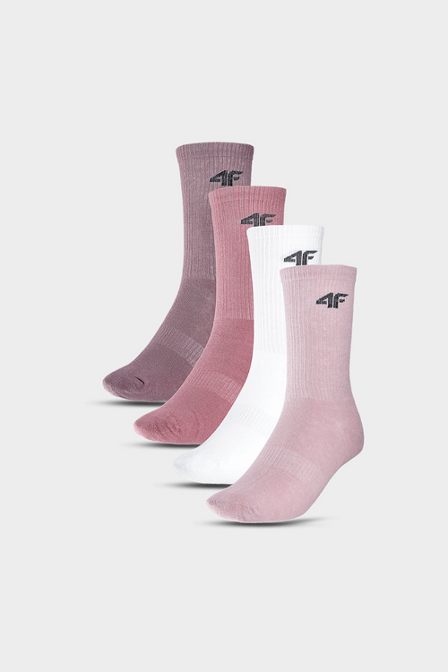 Skarpety 4F Dziewczęce Za Kostkę Casual 4-Pack Multikolor 4FJWAW24USOCF297-90S