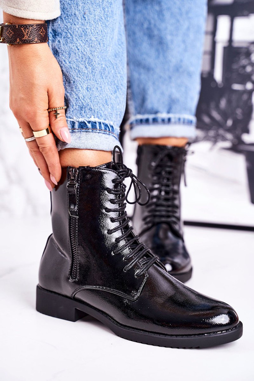 Classic Women's Insulated Boots Shiny Black Simplicity