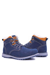 Insulated Navy Blue Men's Trekking Boots With Fleece Nuss