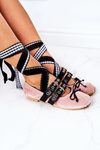Lace-up Velor Ballerinas Lu Boo Pink