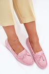 Women's Suede Moccasins Light Pink Si Passione