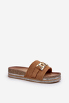 Women's Platform Slides With Decoration Camel Vapireta