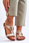 Leather Flat Sandals S.Barski KV-5541-32 gold