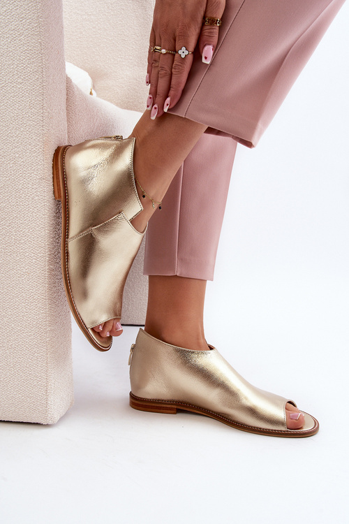 Women's Leather Sandals Laura Messi 2443 Gold