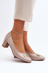 Black low heel pumps with embellishment Aeliris