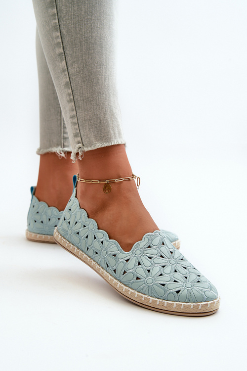 Women's White Floral Slip-On Ballerina Flats Vennice