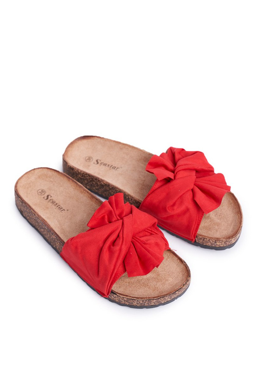 Women's Cork Flip Flops Cardboard Red Felis