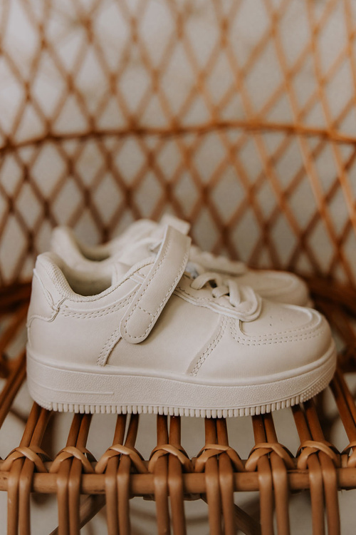 Buty Dziecięce Sportowe Na Rzepy Beżowy Elike