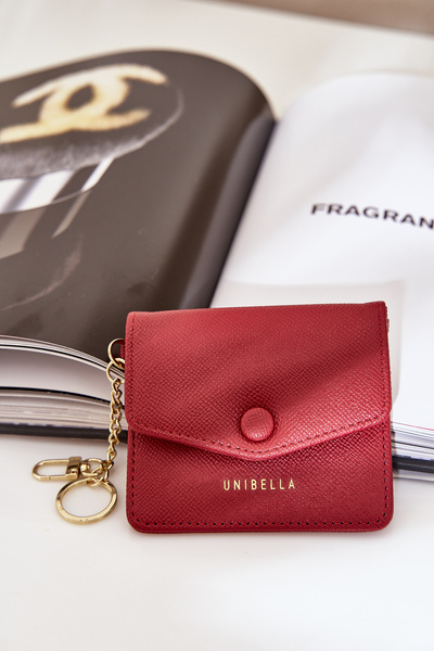 Eko Skórzane Etui Na Karty Z Brelokiem Bordowe Iritinme