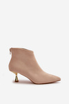 Women's Stiletto Heeled Eco Suede Beige Boots Terlena