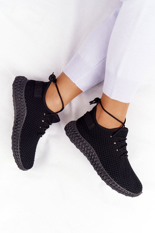 Damskie Sportowe Buty Slip-on Czarne Run Away