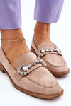 Elegant Suede Loafers Dark Beige Aliya