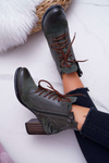 Women's Leather Boots Maciejka Green 03190-09