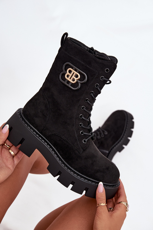 Insulated work boots women's with decoration black Melisse