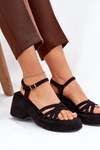 Platform And Wedge Sandals Made Of Eco Suede Black Nendal