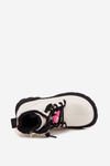 Insulated Kids' Patent Leather Boots with Buckle Bear White Jovellea