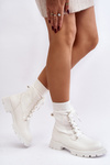 Women's lace-up ankle boots with white socks Gentiana