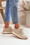 Sneakersy Buty Sportowe Damskie Eko Skórzane Beżowe Riadella