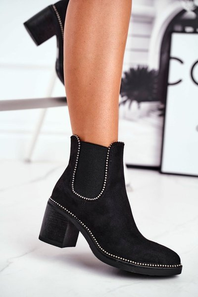 Women's Boots On Heel Black Let Me