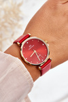 Women's Watch with Leather Strap Giorgio & Dario GDM230411 Red