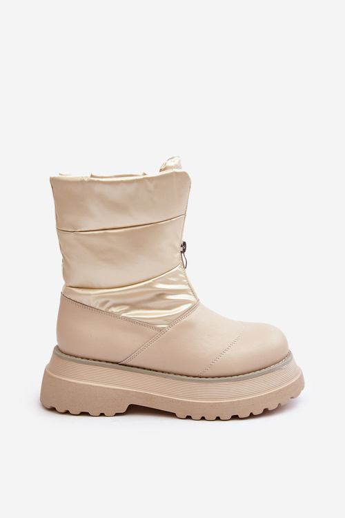 Women's Snow Boots On Thick Sole GOE MM2N4079 Beige