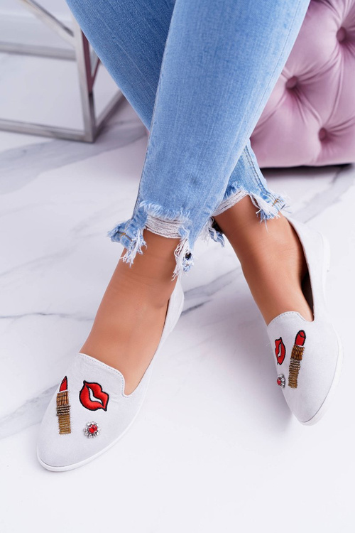 Grey Women's Lipstick Ballerinas