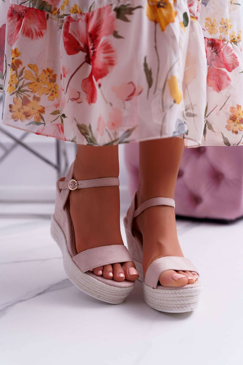 Ladies' Platform Sandals Linen Beige Liviana