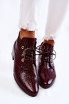 Women's Boots With A Crocodile Pattern Burgundy Farrah